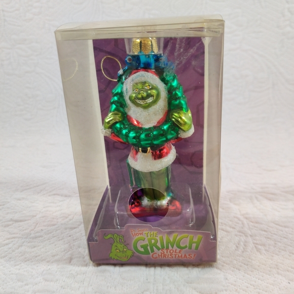 Dr Seuss How The Grinch Stole Christmas Treasures Ornament Rare 2004 Glass Boxed - Picture 10 of 10